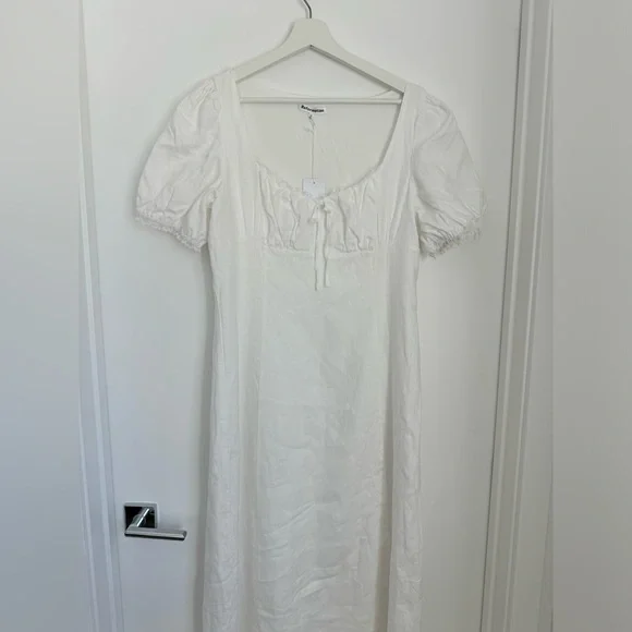 Reformation NWT 12 Cherise White Linen Maxi Dress - www.joarbit.com